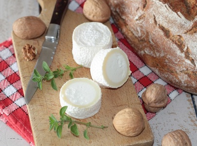 buche de fromage de chevre coupé sur une planche